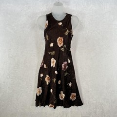 Vintage Breakin Loose Dress Womens 6 Satin Floral Mini A-Line Sleeveless 90s
