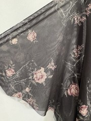 Torrid Nightfall Size 3 Deep V Neck Black Tiered Dress Mesh Floral Cats Romantic