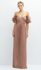 After Six 6883…Convertible Strap Metallic Pleated Dress…Sienna…..Size XXL