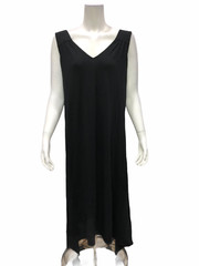 AnyBody Loungewear Regular Cozy Knit Shark-bite Hem Dress Black XX-Small Size
