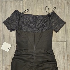 Lulus Dress Womens Size XS Any Given Moment Black Ruched Mermaid Maxi Gown NEW