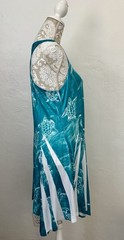 India Boutique Dress Womens One Size Blue Sea Turtle Sparkles Beach Lace Back