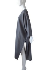 Eskandar Wool/Cashmere Maxi Tunic Duster 1 Size Gray Neiman Marcus Minor Flaws