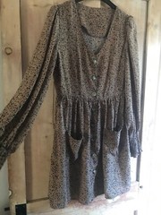 Shein brown and black animal print smock dress with pockets – medium size 12