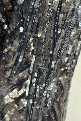 Cassandra Stone Mac Duggal Beaded Sequin Gown 6 Backless Formal Prom Thigh Slit