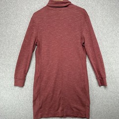 prAna Burgundy Textured Knit Turtleneck Long Sleeve Casual Dress Women&rsquo;s Medium
