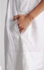 Quince 100% Organic White Cotton Gauze Sleeveless Swing Dress XL Runs M BNWOT