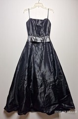 Lazaro Midi Dress Womens 10 Black Ribbon Belt Square Neck Spaghetti Straps Party