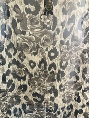 DNA COUTURE Sheer Chiffon Leopard High Low Dress Size L Boho Festival Scoop Neck