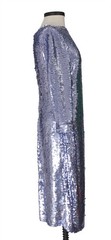 St John Knits Lilac Sequin Boat Neck Dress 3/4 Sleeve Flaw Sz 12 NWOT $1695