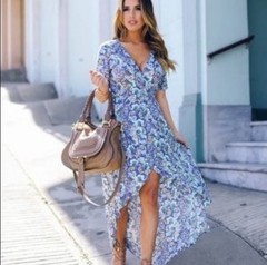 ASTR The Label Floral Wrap Dress XS Hi-low True Wrap Short Sleeve Romantic