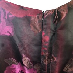 Ignite Evenings Size 8 Wine Metallic Floral Fit & Flare High-Low Cocktail Dress