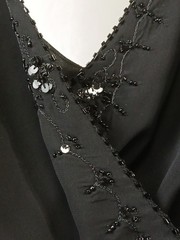 Scarlet Women&rsquo;s Sequined V-Neck Godet Gown Black Size 24W Midi Blouson Dress