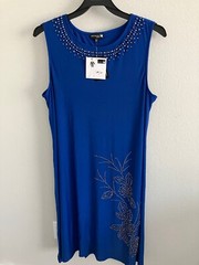 Antthony Mark Hankins Beaded Faraj Dress Blue Size XL