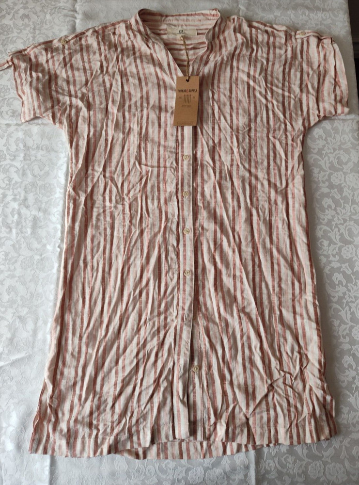 Thread & Supply Women&rsquo;s Striped Button Up Shirt Dress Size S