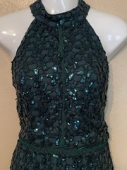 Boston Proper Emerald Green Sequin Halter Cocktail Dress Size 10