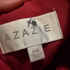 Azazie Scarlet Red Kaleigh Dress Women’s Prom High Neck Short Formal Bridesmaid