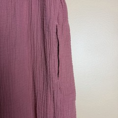 Brannan Pink 100% Cotton Gauze Maxi Dress with Pockets M