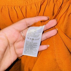 Banana Republic Burnt Orange Solid Square Neck Smocked Babydoll Mini Dress XL
