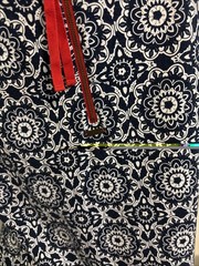 Hatley dress XL features a navy blue and white geometric medallion pattern