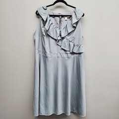 Tevolio Dress Womens 18W Sleeveless Ruffle Neck Lined Pockets Cocktail Formal