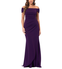 XSCAPE Ruched Off-The-Shoulder Gown MSRP $279 Size 10 # 14B 2492 Blm