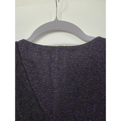 Reiss Vincenne Black Blue Sleeveless Bodycon Glitter Metallic Mini Dress, Medium
