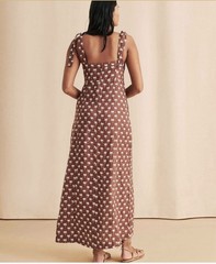 New! Faherty Kendall Linen Palm Tree Maxi Dress Size XS