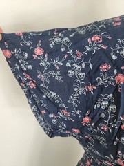 Paige Mini Dress Sz Small Dark Ink Blue Primrose Floral 100% Rayon *flawed*