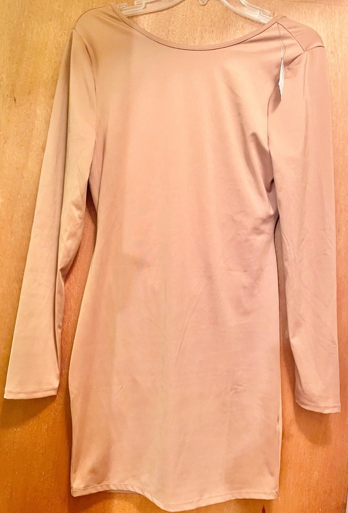 Cotton-On Women’s Camel Color Beige Backless Sustainable Dress Sexy Lg Nwt