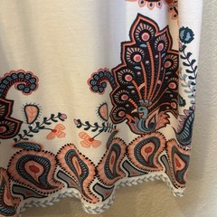 Chelsea & Violet Dress Womens Small Peacock Bird Floral Tank Sleeveless White Bl