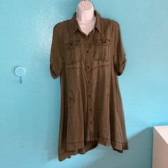 Anthropologie « Visit Mariona » Holding Horses Green Tencel Dress Size 10P
