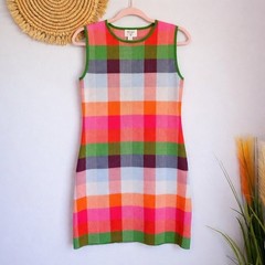 Kate Spade New York x Target NWT Colorblock Plaid Sweater Tank Dress SZ Small