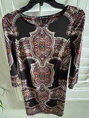 Beautiful XS INC International Concepts 3/4 Sleeve Dress Boho A-line fits a 2-4