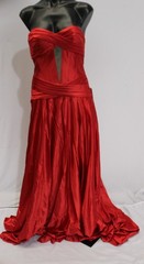Stacees Women&rsquo;s Strapless Sweetheart Neckline Slit Prom Dress EJ3 Red Size 2 NWT