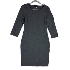 Simply Styled by Sears Sheath Dress Womens Medium Gray 3/4 Sleeve Round Neck