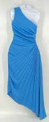Petal & Pup Womens Flin One Shoulder Sleeveless Blue Pleated Dress Small NWT