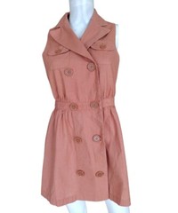 Forever 21 Mini Blazer Dress Women S Rusty Orange Trend Pockets Linen Sleeveless