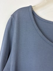 Midi Trapeze Dress Womens Medium Blue Cotton USA Comfort Capsule Minimalist Boho