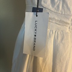Lucky Brand White Linen Blend Tiered Maxi Dress NWT Size S