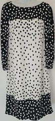 L.K. Bennett Dr Gina Dress UK 10 Black Cream Polka Dot Kate Middleton Style