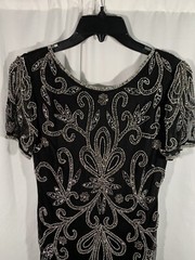 NEW Pisarro Nights Beaded Illusion Mesh A-Line Gown in Black [SZ 4 ] #G672