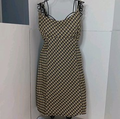 Yellow Plaid Bodycon Mini Dress XL 90s Grunge Retro Preppy Schoolgirl Clueless