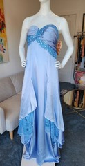 Unique designer couture silk charmeuse evening dress size 8-10 see measure.