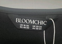 BloomChic Sequin Embroidery Waist-Defining Pocket Knee Dress Black 18-20/2X