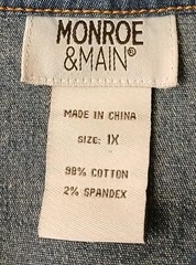 Monroe & Main Dress Size 1X Blue Jean Denim Stretch