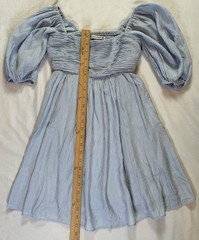 NWT Abercrombie & Fitch Emerson Poplin Puff Sleeve Mini Dress Blue Sz XS Petite
