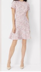 Ann Taylor Tweed Fit & Flare Lined Dress Preppy Legally Blonde Womens Size 2 NEW