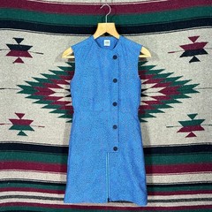 Vintage Opening Ceremony Blue Patterned Midi Dress – Women’s Medium – Lined