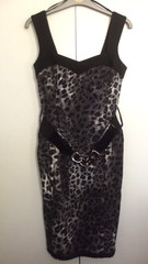 Star, Black/Grey Leopard, Pencil/Bodycon Stretch, sleeveless Dress, Womens UK 10